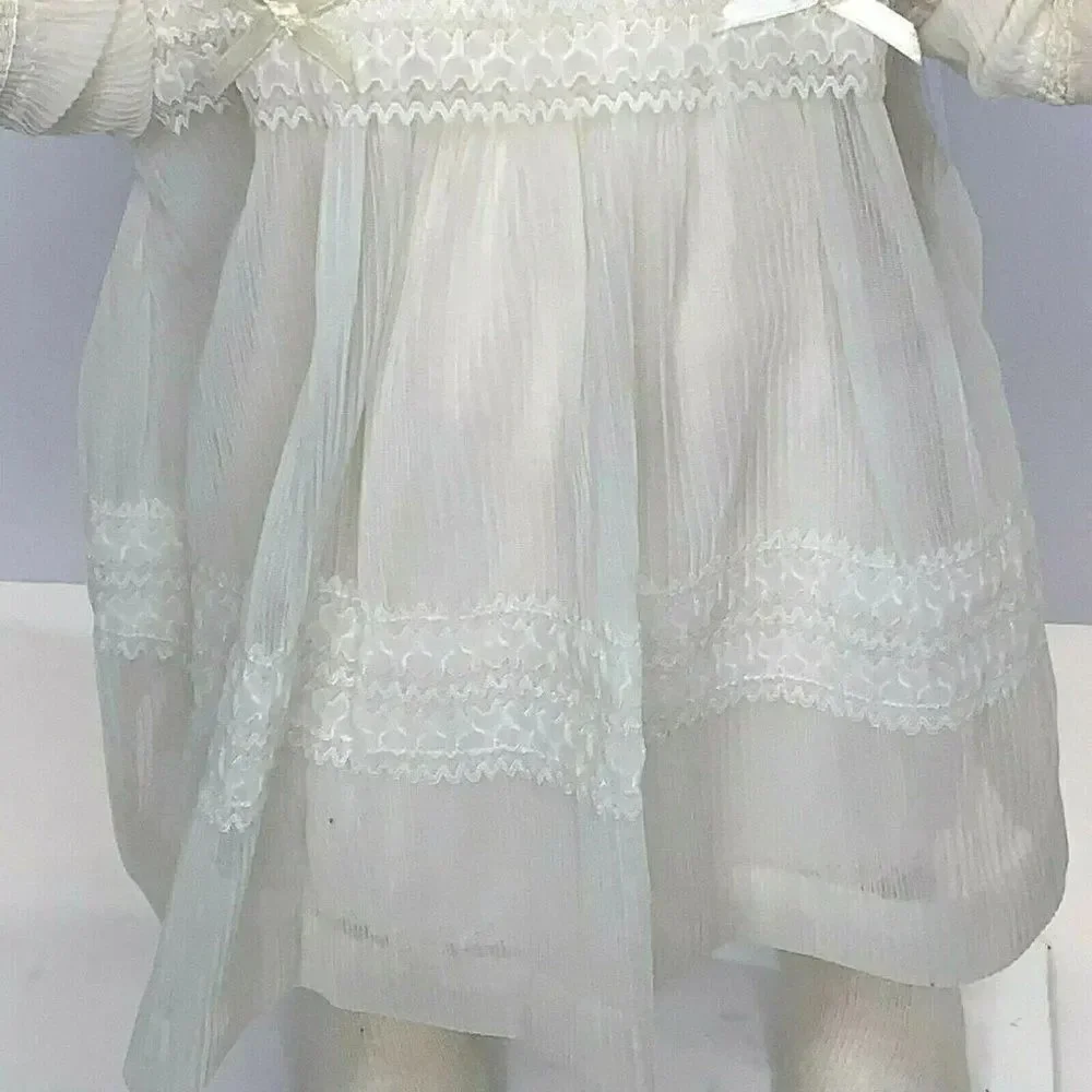 Vintage Sheer Infant Christening Dress Slip 12-18m